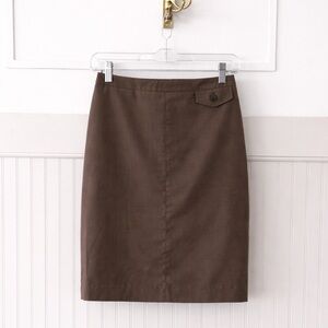 GAP Brown Pencil Skirt with Button Detail